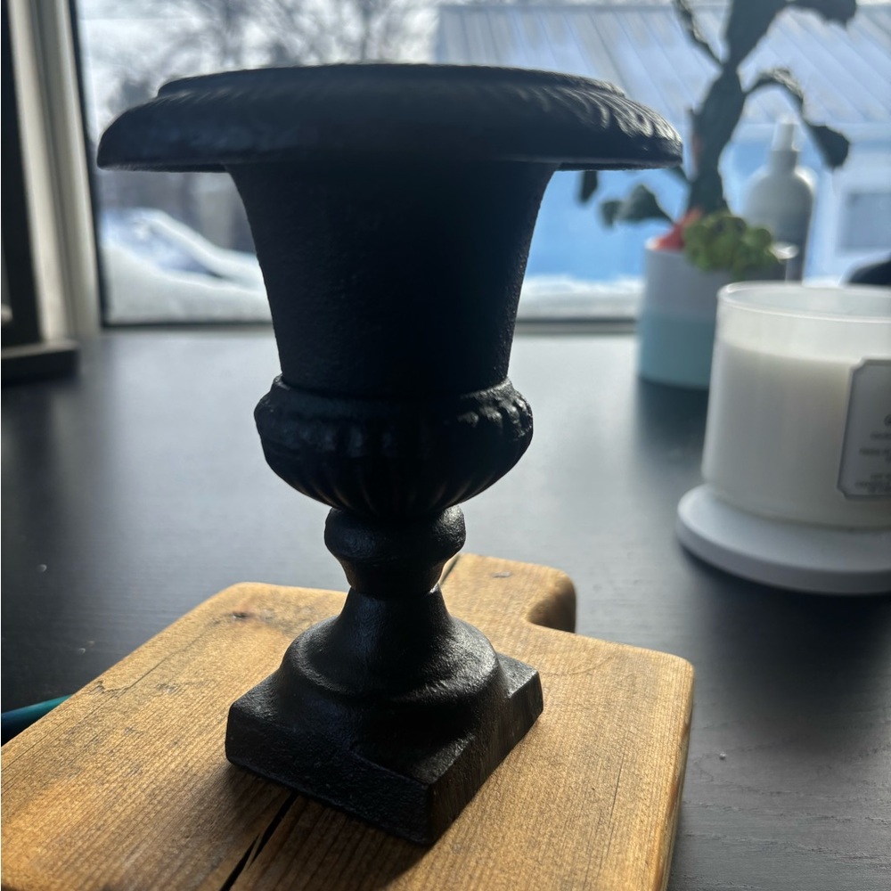 Cast iron small plant Black Decorative Vase